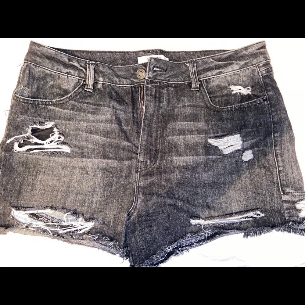 Black jean shorts